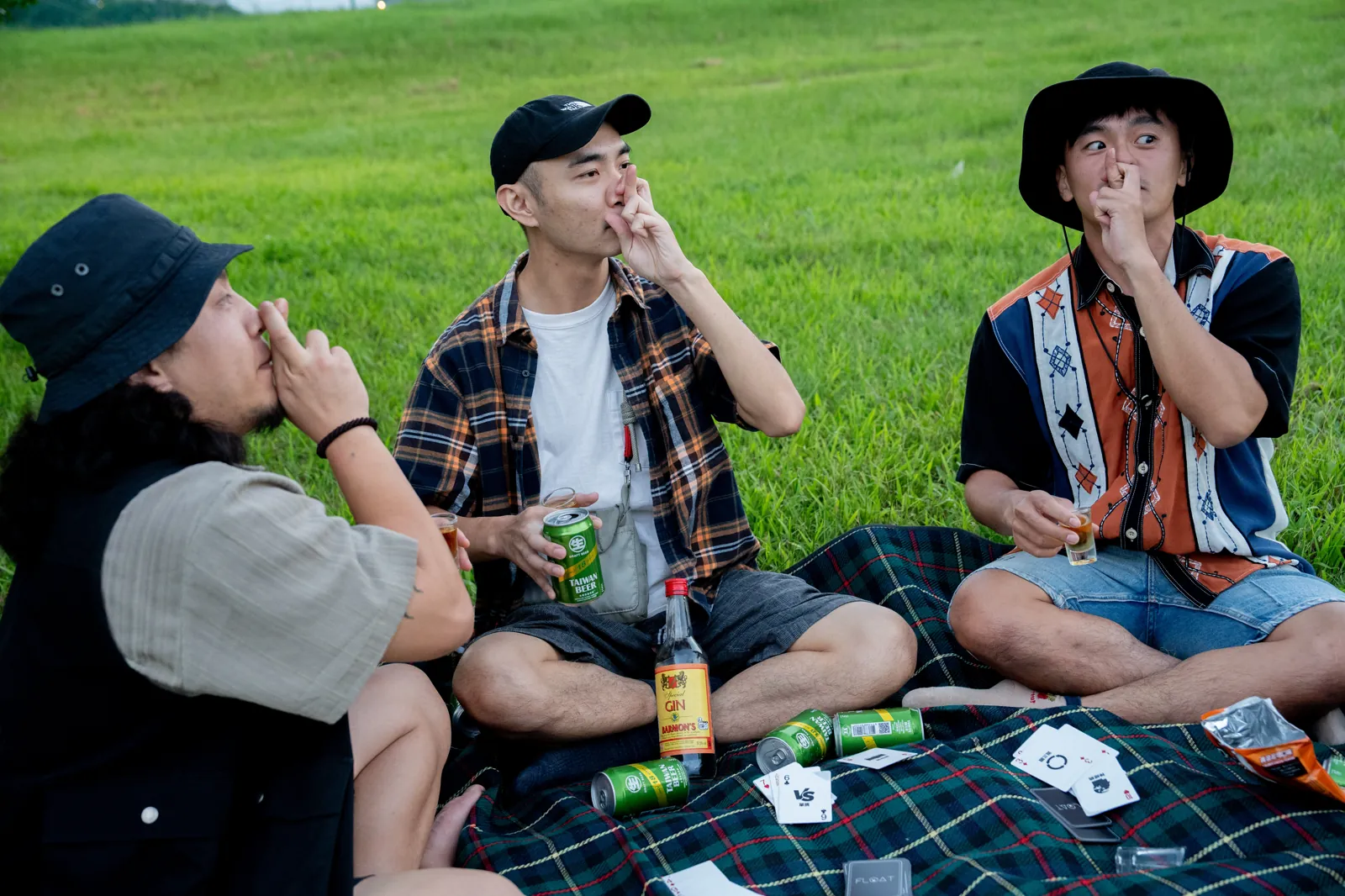 草地上朋友小酌